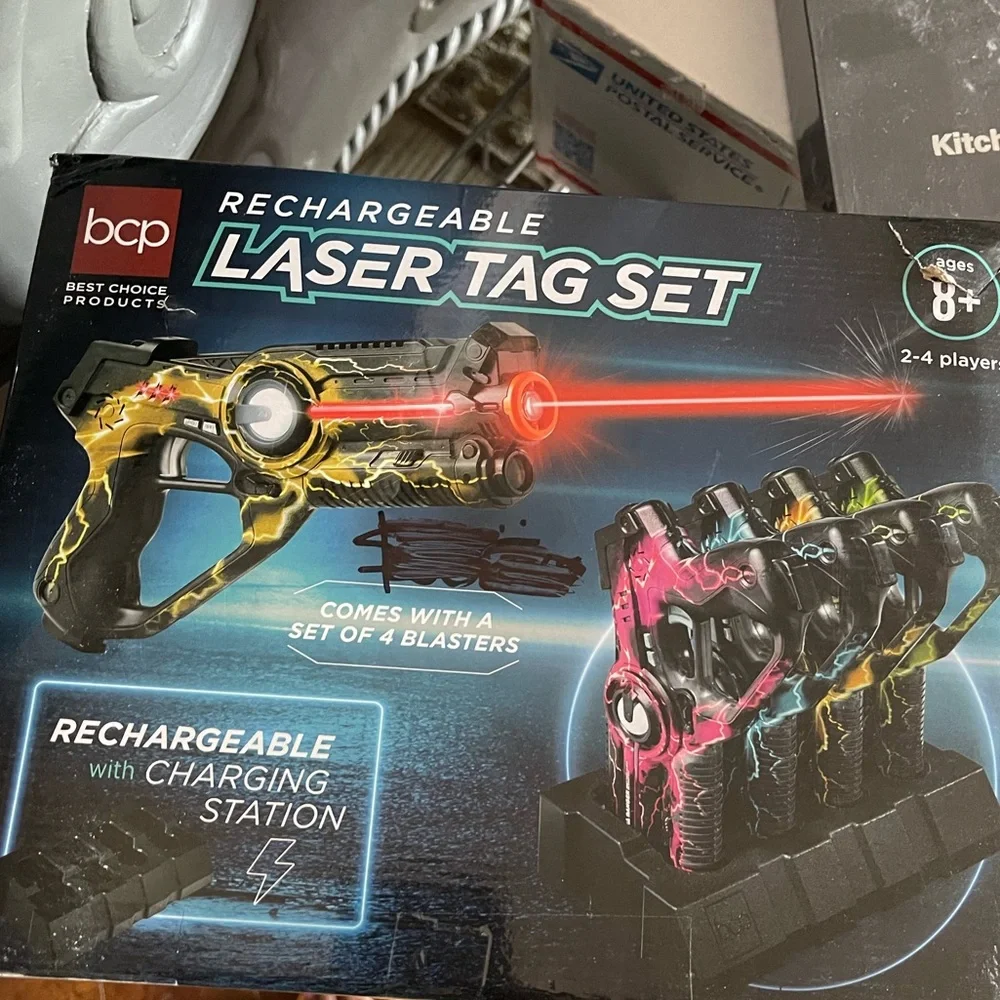 Rechargeable Laser Tag Set - Black, Red, Blue